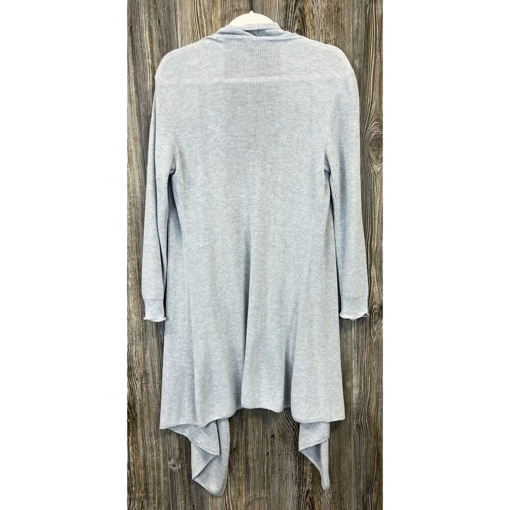 White House Black Market Heather Gray Open Front Shimmer Cardigan Sweater Size M